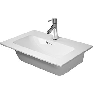 Duravit Me by Starck furniture washbasin compact 2342633200 63 x 40 cm, white silk matt, with tap hole, overflow, tap hole bench