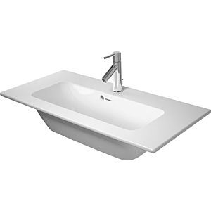 Duravit Me by Starck meuble lavabo compact 23428332001 83 x 40 cm, blanc mat, WonderGliss, avec trou pour robinet, trop-plein, banc pour robinet