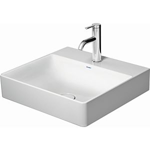 Duravit DuraSquare furniture washbasin sanded 23535000141 50x47cm, without overflow, with tap platform, 2 tap holes, white WonderGliss