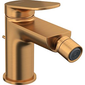 Duravit Wave bidet faucet WA2400001004 projection 128mm, with pull rod drain fitting, brushed bronze