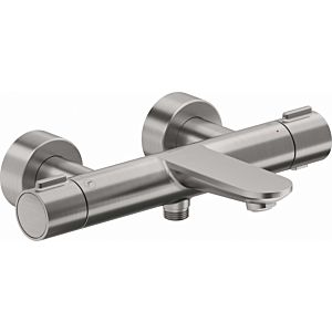 Duravit Wave bath mixer WA5220000070 surface-mounted, shut-off and diverter valve, brushed stainless steel