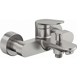 Duravit Wave bath mixer WA5230000070 surface-mounted, diverter with automatic reset, brushed stainless steel