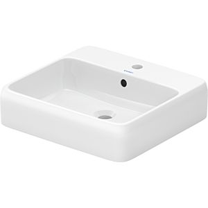 Duravit Qatego countertop basin 2385500027 with tap hole bank, tap hole, overflow, white high gloss