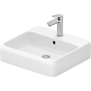 Duravit Qatego countertop basin 500mm, closed 2385502027 with HLB, HL 1, with ÜL, white HG, HYG