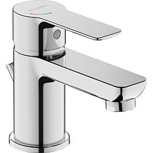 Duravit D-Code wash basin mixer S DC1013001010 FreshStart, MinusFlow, with pull rod, chrome high gloss