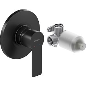 Duravit D-Code set de robinetterie de douche DC4210007046 à encastrer, mitigeur céramique, noir mat, Ø115 mm