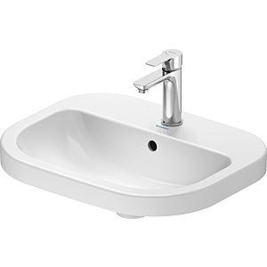 Duravit D-Code countertop basin 24025500002 tap hole, with overflow, 550mm