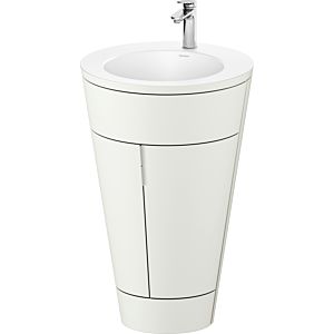 Duravit Starck 1, set c-bonded S19512O10390010 poignée chromée, céramique blanc mat, éclairage intérieur, sur pied, blanc nordique satiné mat, 864 x 560 x 605 mm