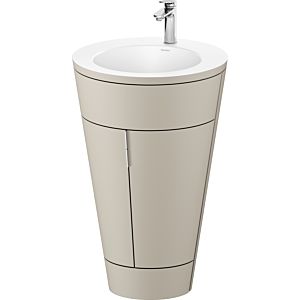 Duravit Starck 1, set c-bonded S19512O10600000 poignée chromée, céramique blanc mat, sur pied, taupe satiné mat, 864 x 560 x 605 mm