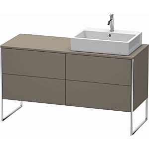 Duravit XSquare Waschtisch-Unterschrank XS4923R9090 140x53,8x54,8cm, 4 Auszüge, rechts, Flannel Grey seidenmatt