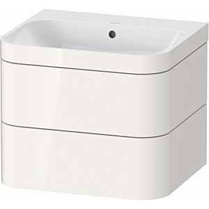 Duravit Happy D.2 Plus meuble sous-lavabo HP4635N2222 57,5 x 49 cm, sans trou pour robinet, blanc brillant, 2 tiroirs