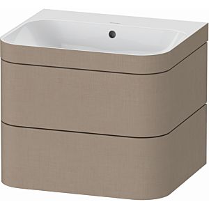 Duravit Happy D.2 Plus meuble sous-lavabo HP4635N7575 57,5 x 49 cm, sans trou pour robinetterie, lin, 2 tiroirs