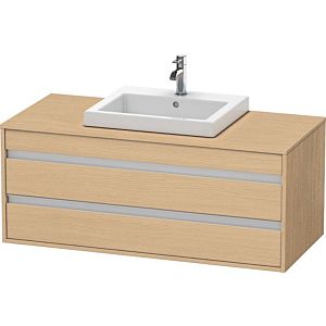 Duravit Ketho meuble sous-vasque KT675603030 120 x 55 cm, Eiche natur , pour lavabo encastré au milieu, 2 tiroirs