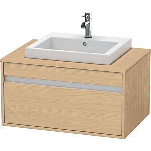 Duravit Ketho vanity unit KT679403030 80 x 55 cm, Eiche natur , for built-in washbasin in the middle, 2000 pull-out, wall-hung