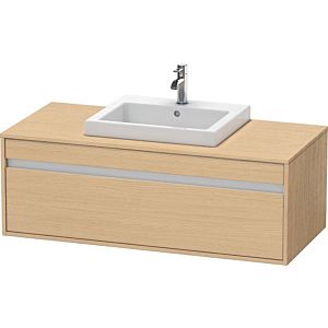 Duravit Ketho vanity unit KT679603030 120 x 55 cm, Eiche natur , for built-in washbasin in the middle, 2000 pull-out, wall-hung