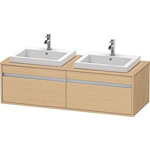 Duravit Ketho vanity unit KT6797B3030 140x55x42.6cm, Built-in washbasin , 2 pull-outs, cut-out on both sides, Eiche natur