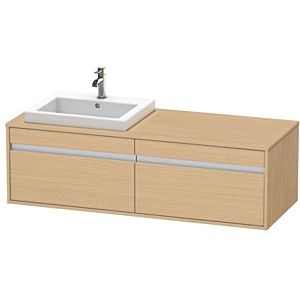 Duravit Ketho vanity unit KT6797L3030 140x55x42.6cm, Built-in washbasin , 2 pull-outs, cut-out left, Eiche natur