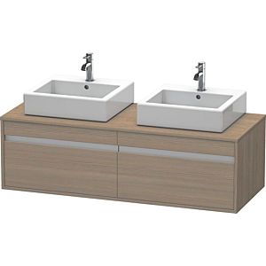 Duravit Ketho vanity unit KT6697B3535 140x55x42.6cm, for Wash Bowls outs, cut-out on both sides, terra oak