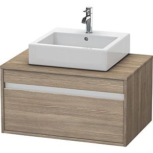 Duravit Ketho vanity unit KT669403535 80 x 55 cm, terra oak, for Wash Bowls centered, 2000 pull-out, wall-hung