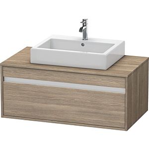 Duravit Ketho vanity unit KT669503535 100 x 55 cm, terra oak, for Wash Bowls centered, 2000 pull-out, wall-hung