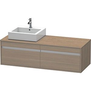 Duravit Ketho vanity unit KT6697L3535 140x55x42.6cm, for Wash Bowls outs, cut-out left, terra oak