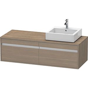 Duravit Ketho vanity unit KT6697R3535 140x55x42.6cm, for Wash Bowls outs, cut-out on the right, terra oak