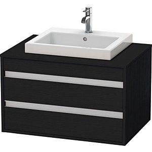 Duravit Ketho meuble sous-vasque KT675401616 80 x 55 cm, Eiche schwarz , pour lavabo encastré au milieu, 2 tiroirs