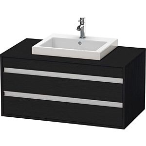 Duravit Ketho meuble sous-vasque KT675501616 100 x 55 cm, Eiche schwarz , pour lavabo encastré au milieu, 2 tiroirs