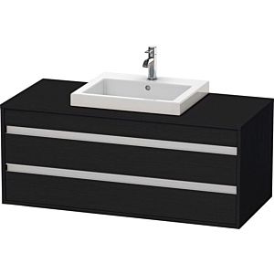 Duravit Ketho meuble sous-vasque KT675601616 120 x 55 cm, Eiche schwarz , pour lavabo encastré au milieu, 2 tiroirs