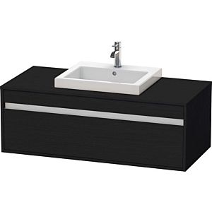 Duravit Ketho vanity unit KT679601616 120 x 55 cm, Eiche schwarz , for built-in washbasin in the middle, 2000 pull-out, wall-hung