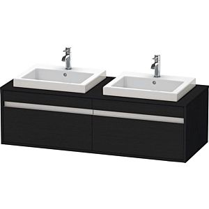 Duravit Ketho vanity unit KT6797B1616 140x55x42.6cm, Built-in washbasin , 2 pull-outs, cut-out on both sides, Eiche schwarz