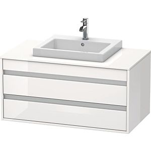 Duravit Ketho vanity unit KT675502222 100 x 55 cm, white high gloss, for built-in basin in the middle, 2 drawers