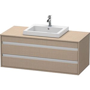 Duravit Ketho vanity unit KT675607575 120 x 55 cm, linen, for built-in basin in the middle, 2 drawers