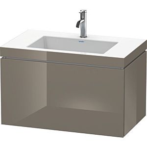 Duravit L-Cube vanity unit LC6917O8989 80 x 48 cm, 2000 tap hole, flannel gray high gloss, 2000 pull-out