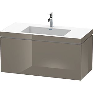 Duravit L-Cube vanity unit LC6918O8989 100 x 48 cm, 2000 tap hole, flannel gray high gloss, 2000 pull-out
