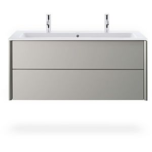 Duravit Me by Starck Möbel-Waschtisch 2361120024 123x49cm, 2 Hahnlöcher, mit Überlauf, Hahnlochbank, weiß