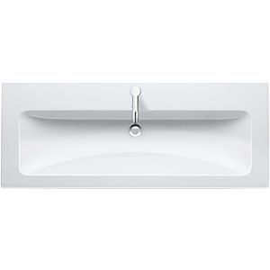 Duravit Me by Starck Möbel-Waschtisch 2361120000 123 x 49 cm, mit Hahnloch, mit Überlauf, mit Hahnlochbank, weiß