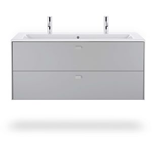 Duravit Me by Starck furniture washbasin 23611232241 123x49cm, 2 tap holes, with overflow, tap hole bank, white satin finish, WonderGliss