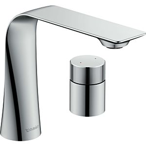 Duravit D. 2000 2-hole basin mixer D11120009010 without pop-up waste set, with rotary handle, projection 148mm, chrome