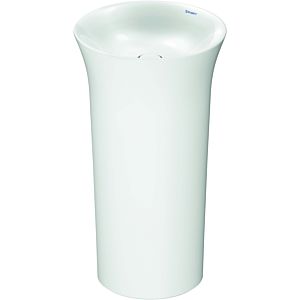 Duravit White Tulip vasque 2703500070 avec ouverture pour raccordement au sol, sur pied, d = 500mm, sans trou pour robinetterie, blanc