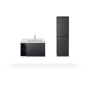D-Neo Duravit vasque DE425701616 78,4 x 45,2 cm, chêne noir, 2000 , coulissant match2, élément étagère sur le côté