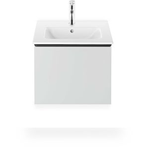 Duravit Me by Starck Möbel-Waschtisch 23365332601 53 x 43 cm, weiß seidenmatt, WonderGliss, ohne Hahnloch, mit Überlauf, Hahnlochbank