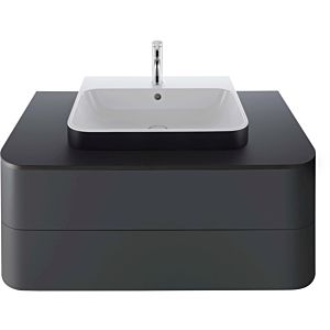 Duravit Happy D.2 Plus meuble sous-vasque HP496108080 100x55cm, pour console, 2 tiroirs, pour lavabo sous vasque, sablé, graphite super mat