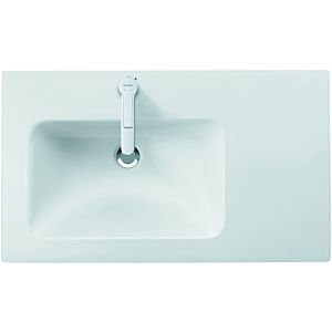 Duravit Me by Starck furniture washbasin 2345833260 83x49cm, basin on the left, with overflow, tap platform, without tap hole, white satin finish