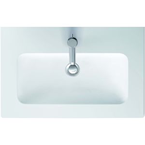 Duravit Me by Starck meuble lavabo compact 23426332001 63 x 40 cm, blanc mat, WonderGliss, avec trou pour robinet, trop-plein, banc pour robinet