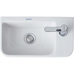 Duravit Me by Starck Waschtisch 07174000001 40 x 22 cm, Hahnloch rechts, ohne Überlauf, mit Hahnlochbank, weiß WonderGliss