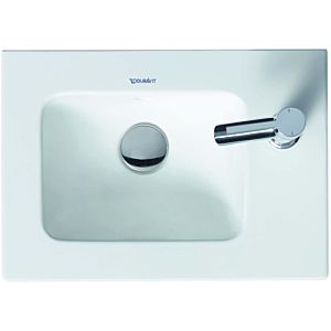 Duravit Me by Starck furniture Cloakroom basin 0723433200 43 x 30 cm, with tap hole, with overflow, with tap platform, white silk matt