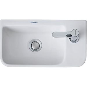 Duravit Me by Starck washbasin 07174032001 40 x 22 cm, tap hole on the right, without overflow, with tap platform, white silk matt, WonderGliss