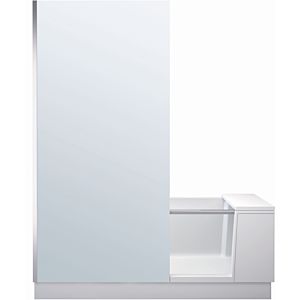 Duravit Shower + Bath bathtub 700454000000000 170 x 75 x 210.5 cm, clear glass, niche, glass on the left, fitted door, white