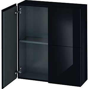 Duravit L-Cube medium tall cabinet LC116704040 70x24.3x80cm, 2 doors, black high gloss